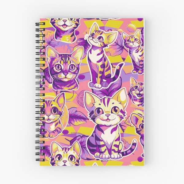 Item preview, Cat #3 design, Cat fabric design, Cat Mom Gift, Pets, Kids gift, Ideal pet gift, Funky purple designed and sold by Andimoot.