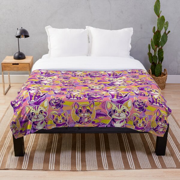 Artikelvorschau, Cat #3 design, Cat fabric design, Cat Mom Gift, Pets, Kids gift, Ideal pet gift, Funky purple entworfen und verkauft von Andimoot.
