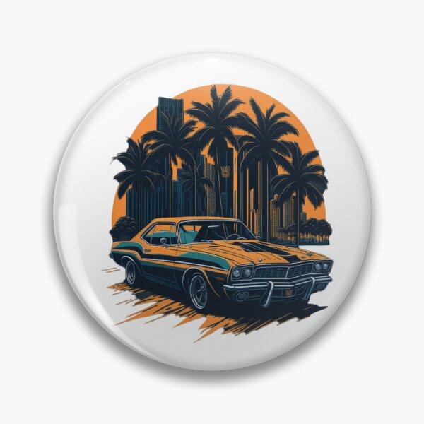 Item preview, Retro Muscle Car with City Backdrop - White Background designed and sold by TGAL2.