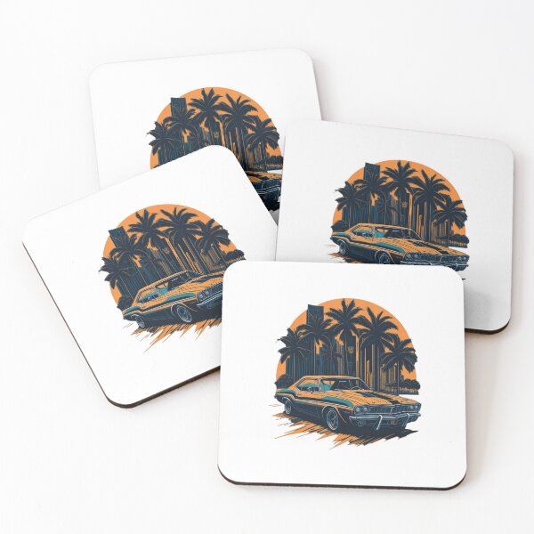 Item preview, Retro Muscle Car with City Backdrop - White Background designed and sold by TGAL2.