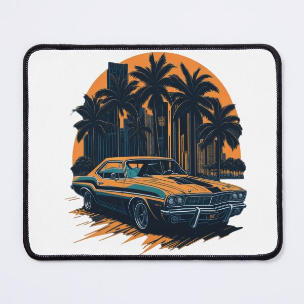 Item preview, Retro Muscle Car with City Backdrop - White Background designed and sold by TGAL2.