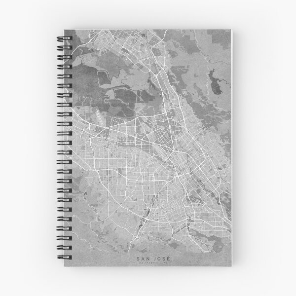 Item preview, Map of San Jose (CA, USA) in gray vintage style designed and sold by blursbyai.