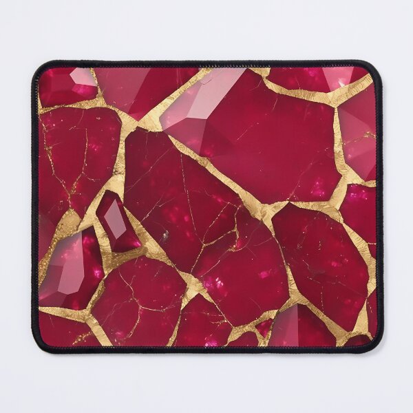 Item preview, Luxurious Red Ruby Gemstone Pattern with Gold Streaks designed and sold by SweetWhiskers.