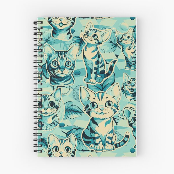 Item preview, Cat #3 design, Cat fabric design, Cat Mom Gift, Pets, Kids gift, Ideal pet gift, Warm aqua colours designed and sold by Andimoot.