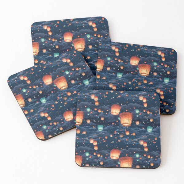 Item preview, Chinese Paper Lanterns Floating in the Night Sky designed and sold by DarsanaCreation.