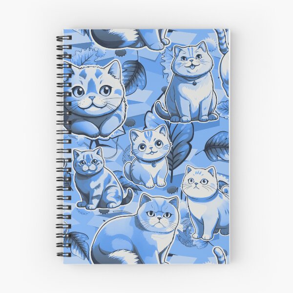 Item preview, Cat #4 design, Cat fabric design, Cat Mom Gift, Pets, Kids gift, Ideal pet gift, Blue grey celours designed and sold by Andimoot.