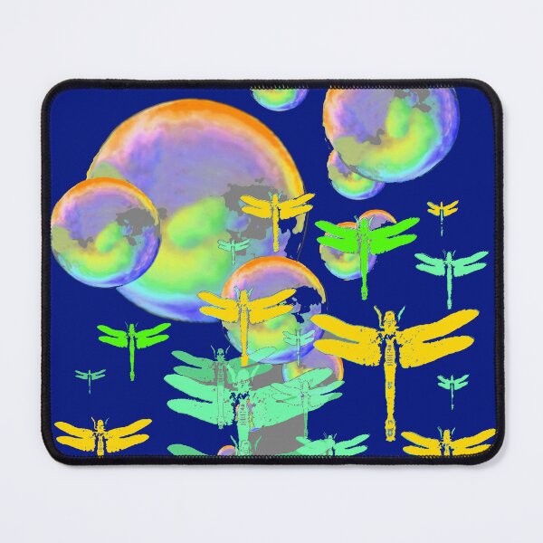 Item preview, DECORATIVE GREEN-GOLD DRAGONFLIES SOAP BUBBLES ART designed and sold by sharlesart.