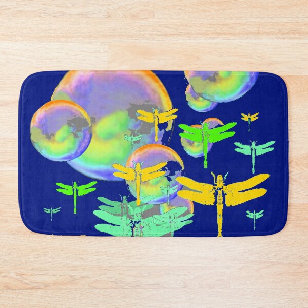 Item preview, DECORATIVE GREEN-GOLD DRAGONFLIES SOAP BUBBLES ART designed and sold by sharlesart.