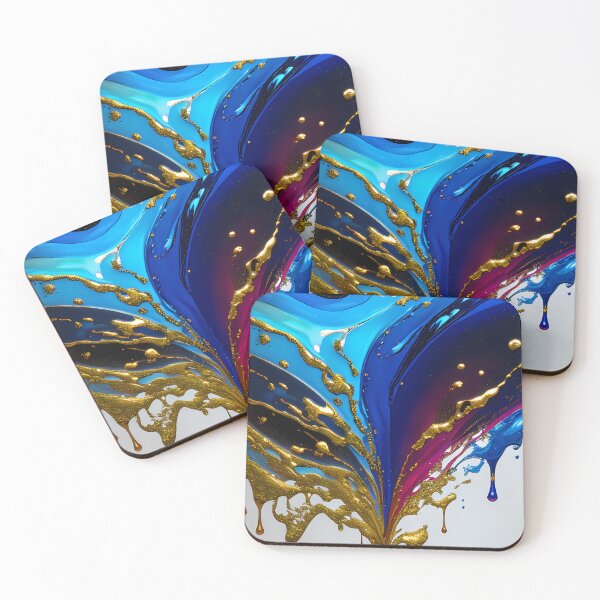 Item preview, Paint spilled with gold leaf designed and sold by Vibranta Studio.
