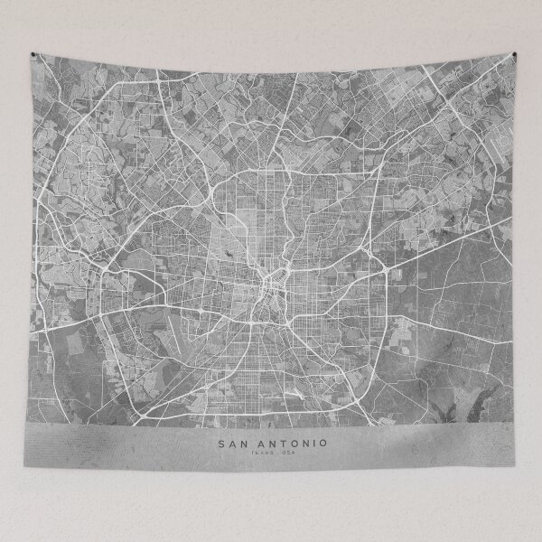 Item preview, Map of San Antonio (TX, USA) in gray vintage style designed and sold by blursbyai.