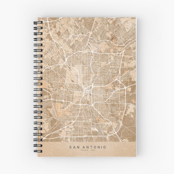 Item preview, Map of San Antonio (TX, USA) in sepia vintage style designed and sold by blursbyai.
