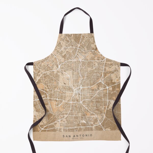Item preview, Map of San Antonio (TX, USA) in sepia vintage style designed and sold by blursbyai.