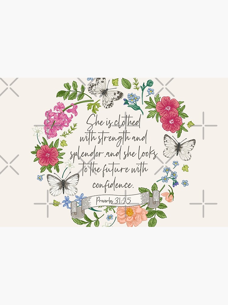 Thumbnail 4 of 4, Zipper Pouch, Proverbs 31:25 designed and sold by Paper Bee Gift Shop.