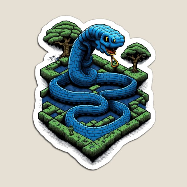 Google Snake Pixel Game Magnet for Sale by berrylemon