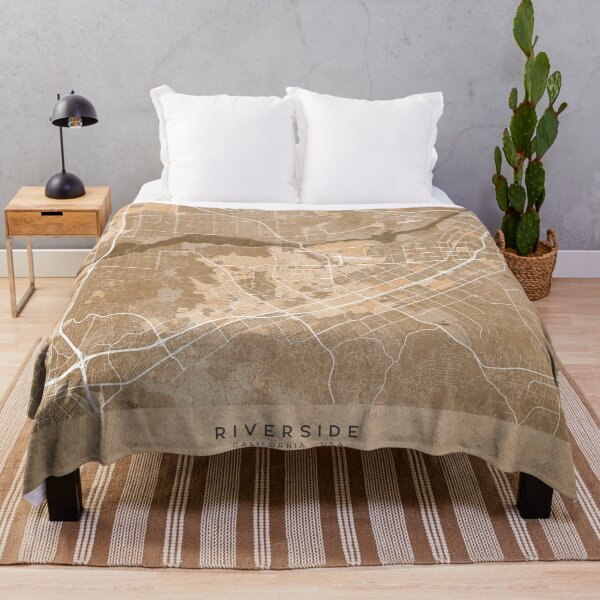 Item preview, Map of Riverside (CA, USA) in sepia vintage style designed and sold by blursbyai.