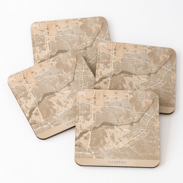 Item preview, Map of Riverside (CA, USA) in sepia vintage style designed and sold by blursbyai.