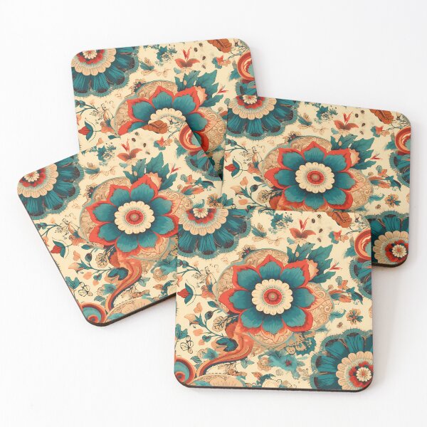 Aperçu de l'œuvre Style bohème floral et vintage avec des accents vibrants. créée et vendue par SweetWhiskers.