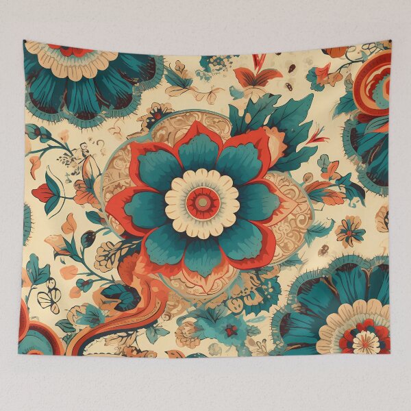 Item preview, Boho Floral, Vintage pattern Style with Vibrant Accents designed and sold by SweetWhiskers.