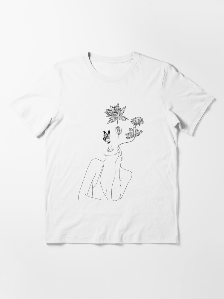 Orchids abstract line art design t-shirt - TenStickers