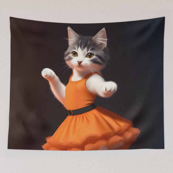 Item preview, Dancing cat - Modern digital art designed and sold by Ai-michiart.