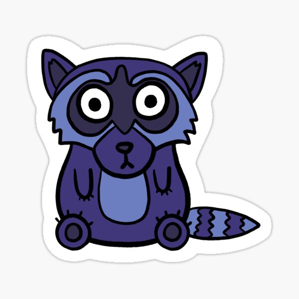 Blue Raccoon Sticker