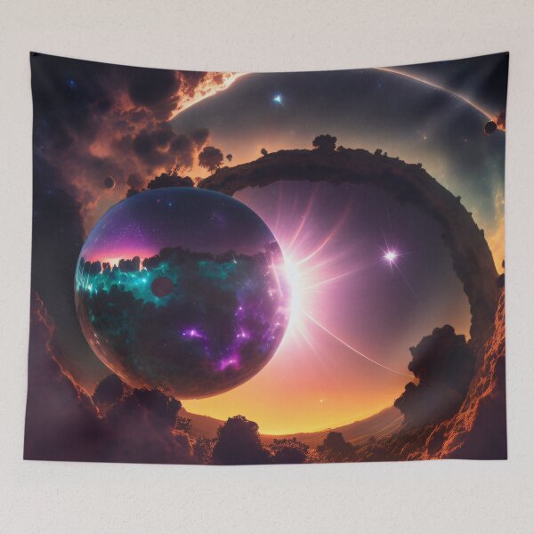 Item preview, Exoplanet Kepler-90P sureal, fictional, colorful. designed and sold by ArtCreator2023.