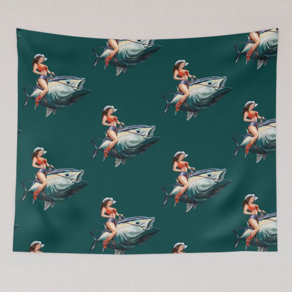 Item preview, Bluefin Tuna Rider Fishing PinUp Girl  designed and sold by christophermit.
