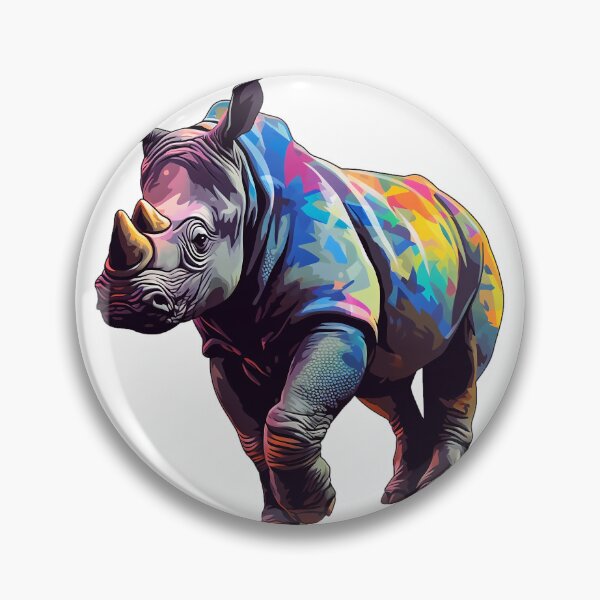 Artikelvorschau, colorful rhino wild animal - Different logo size, position? Email me - entworfen und verkauft von Picture-Art.