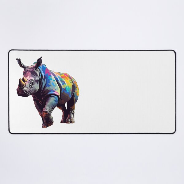 Artikelvorschau, colorful rhino wild animal - Different logo size, position? Email me - entworfen und verkauft von Picture-Art.