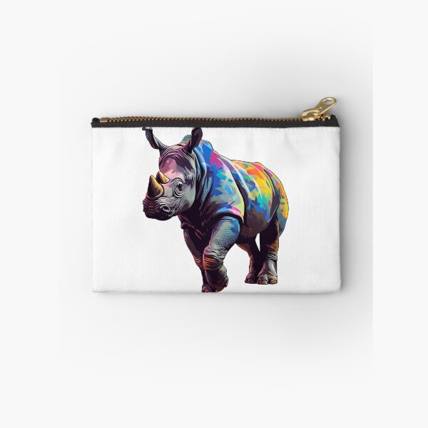 Aperçu de l'œuvre colorful rhino wild animal - Different logo size, position? Email me - créée et vendue par Picture-Art.