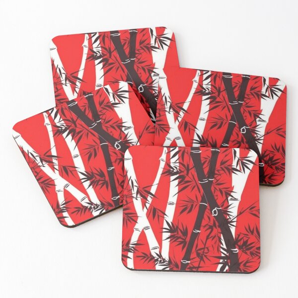 Item preview, Red bamboo. traditional japanese pattern. designed and sold by Kiyomi  Mizushima.