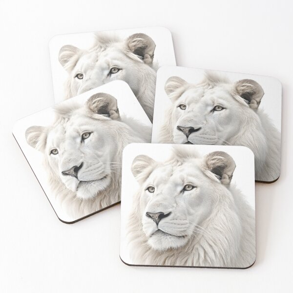 Aperçu de l'œuvre Portrait majestueux de lion blanc créée et vendue par AdrianGrosu.