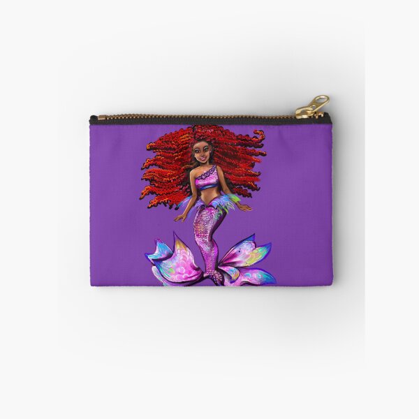 Item preview, Mermaid - with fiery red Afro hair,  Black African American melanin queen designed and sold by Artonmytee.