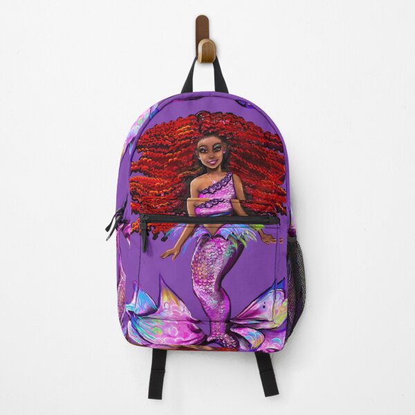 Item preview, Mermaid - with fiery red Afro hair,  Black African American melanin queen designed and sold by Artonmytee.