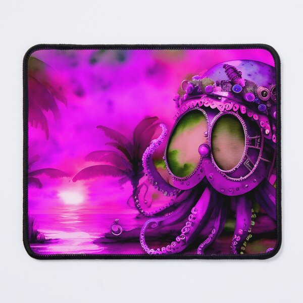 Item preview, Steampunk Octopus Retrofuturism - Lilac and Pink Cephalopod - AI Generated Art 1 of 8 designed and sold by Beachy.