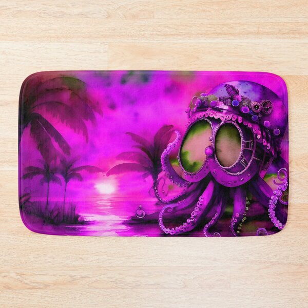 Item preview, Steampunk Octopus Retrofuturism - Lilac and Pink Cephalopod - AI Generated Art 1 of 8 designed and sold by Beachy.
