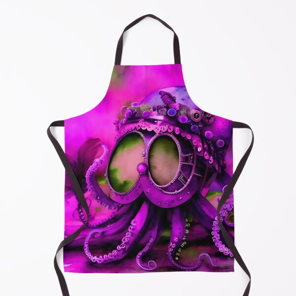 Item preview, Steampunk Octopus Retrofuturism - Lilac and Pink Cephalopod - AI Generated Art 1 of 8 designed and sold by Beachy.