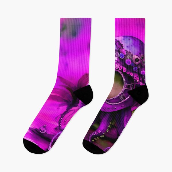 Item preview, Steampunk Octopus Retrofuturism - Lilac and Pink Cephalopod - AI Generated Art 1 of 8 designed and sold by Beachy.