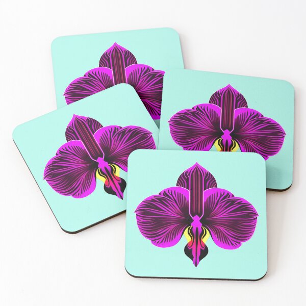 Item preview, Orchid flower open in simple shapes - Botanical designed and sold by BacalhanzZz.
