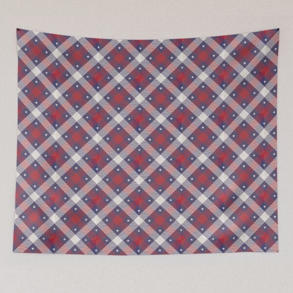 Item preview, Vintage Americana Fourth of July Red, White and Blue Plaid and stars designed and sold by KWZCreates.