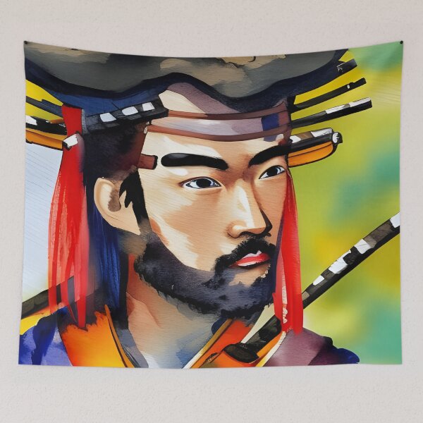Item preview, Samurai Watercolour Style Portrait designed and sold by Ameiva-Apparel.
