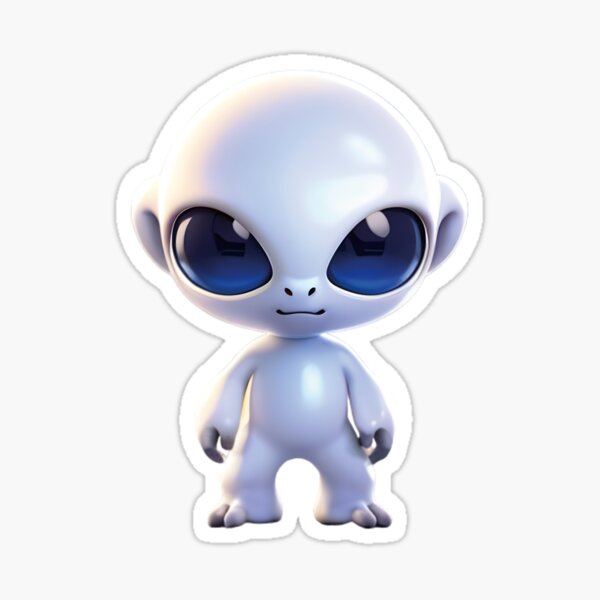  Petit extraterrestre blanc : adorable créature extraterrestre sur Redbubble Sticker