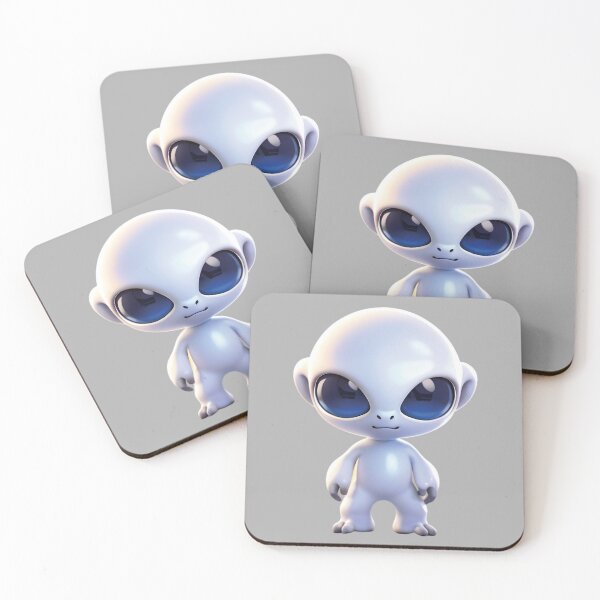 Item preview,  Small White Alien : Lovely Extraterrestrial Creature on Redbubble designed and sold by Mementium.