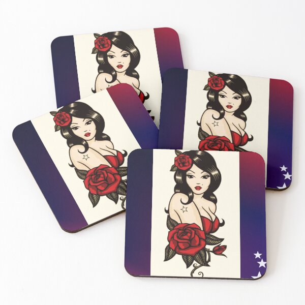 Item preview, Red roses and seductive girl designed and sold by ArtistryHQ.