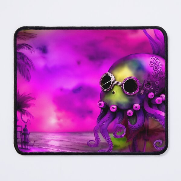 Item preview, Steampunk Octopus Retrofuturism - Lilac and Pink Cephalopod - AI Generated Art 2 of 8 designed and sold by Beachy.