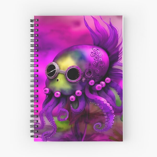 Item preview, Steampunk Octopus Retrofuturism - Lilac and Pink Cephalopod - AI Generated Art 2 of 8 designed and sold by Beachy.