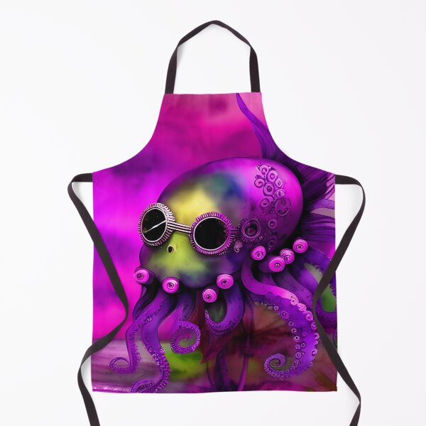 Item preview, Steampunk Octopus Retrofuturism - Lilac and Pink Cephalopod - AI Generated Art 2 of 8 designed and sold by Beachy.