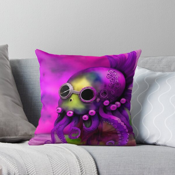 Item preview, Steampunk Octopus Retrofuturism - Lilac and Pink Cephalopod - AI Generated Art 2 of 8 designed and sold by Beachy.