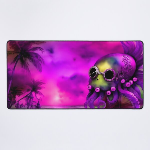 Item preview, Steampunk Octopus Retrofuturism - Lilac and Pink Cephalopod - AI Generated Art 2 of 8 designed and sold by Beachy.