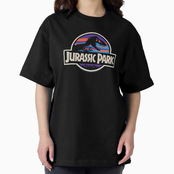 Item preview, Jurassic Park Tropical Retro Striped Sunset T-Rex Movie Logo designed and sold by FifthSun.